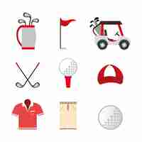 Gratis vector bundel van golf set pictogrammen