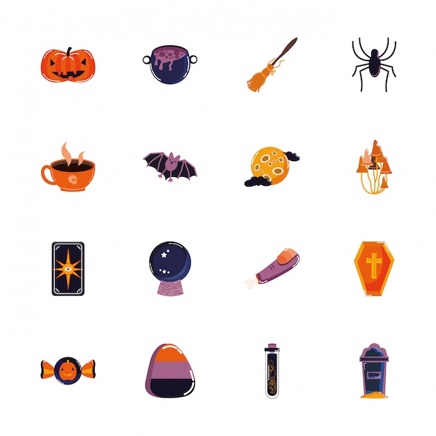 Bundel van halloween set pictogrammen