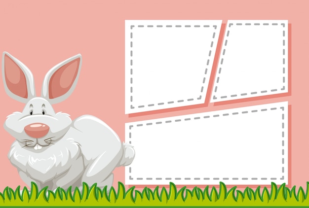 Gratis vector bunny op notitie sjabloon