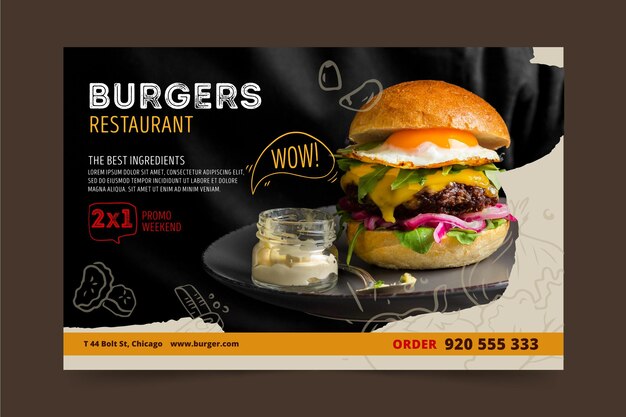 Burgers restaurant sjabloon voor spandoek