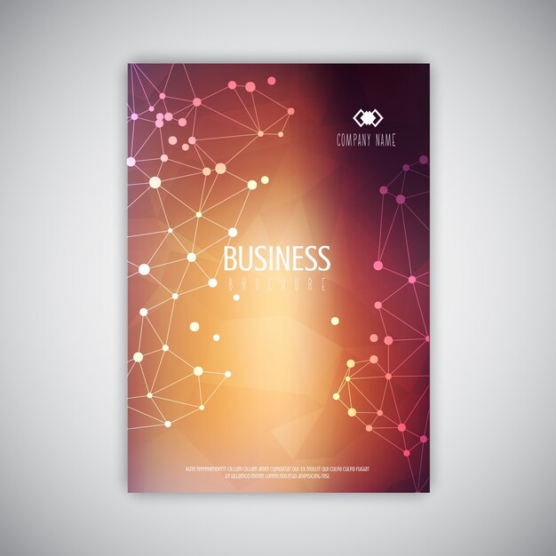 Business brochure sjabloon met laag poly ontwerp