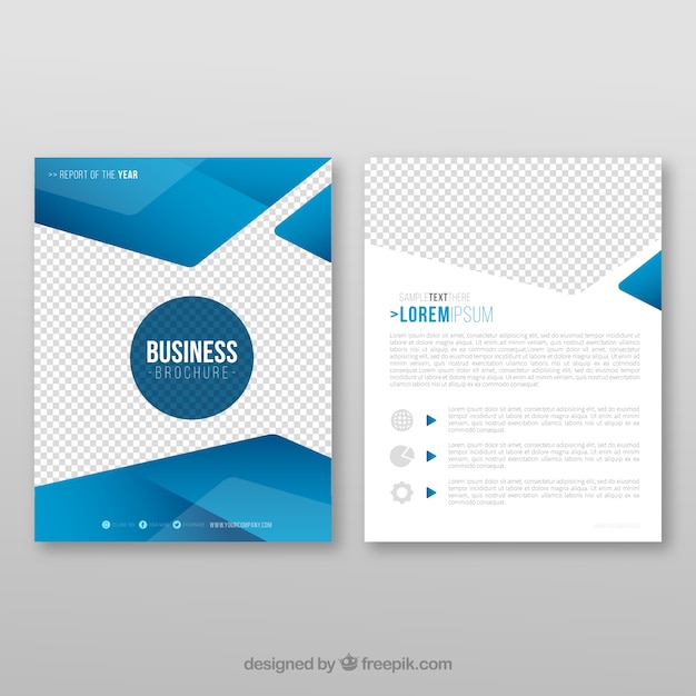 Gratis vector business flyer met blauwe vormen