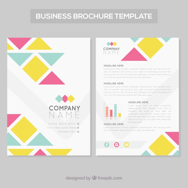 Business flyer met gekleurde geometrische vormen