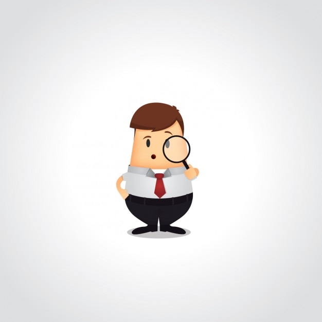 Gratis vector business man met een vergrootglas