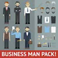 Gratis vector business man pack