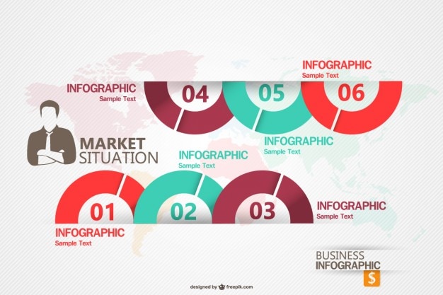 Gratis vector business marketing infograhic sjabloon