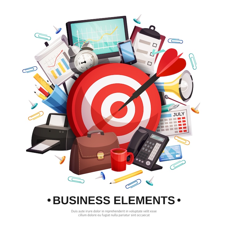 Gratis Vector business office accessoires samenstelling sjabloon