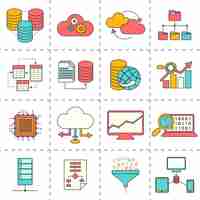 Gratis vector business pictogrammen in plat design