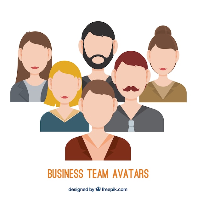 Business team avatars in een vlakke stijl