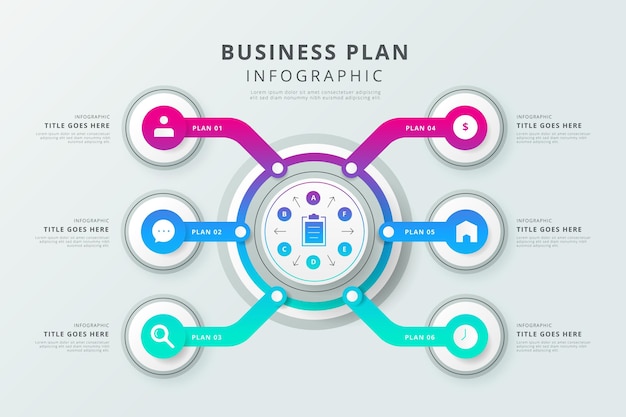 Gratis vector businessplan infographic sjabloon