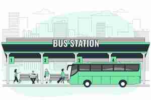 Gratis vector busstation concept illustratie