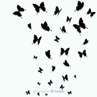 Butterfly zwerm silhouet achtergrond