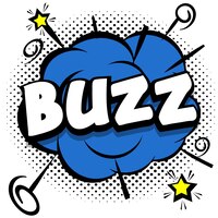 Buzz comic heldere sjabloon met tekstballonnen op kleurrijke frames