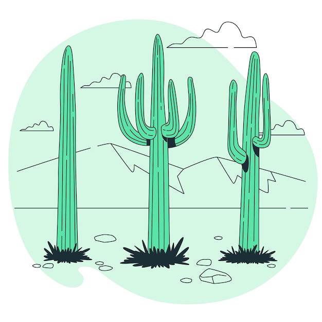 Gratis vector cactus concept illustratie