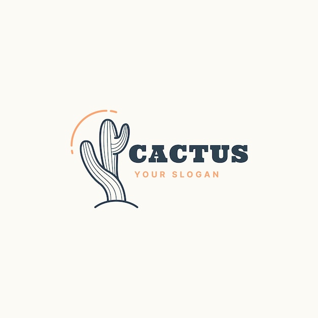 Gratis vector cactus logo sjabloon