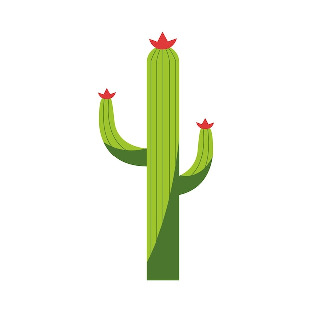 Gratis vector cactus met bloemen pictogram geïsoleerd