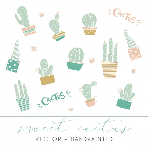 Gratis vector cactus ontwerpt collectie