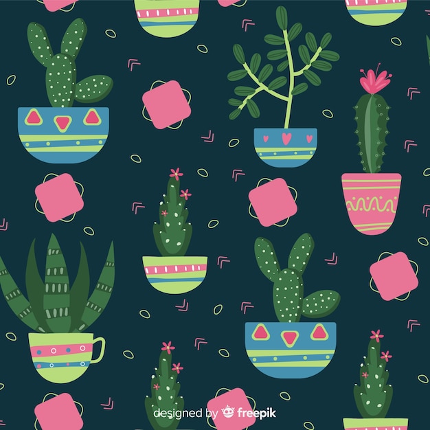 Gratis vector cactus patroon