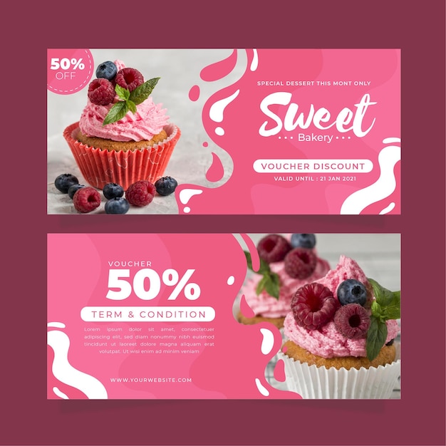 Cadeaubon sjabloon met cupcake foto