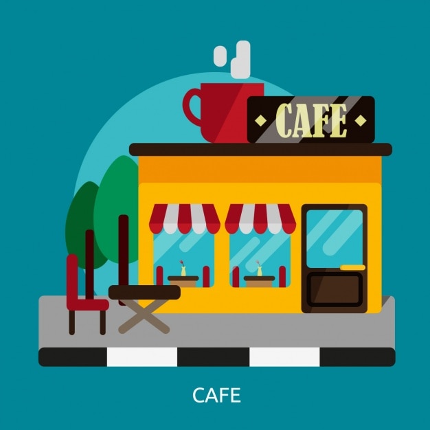 Gratis vector cafe achtergrond ontwerp