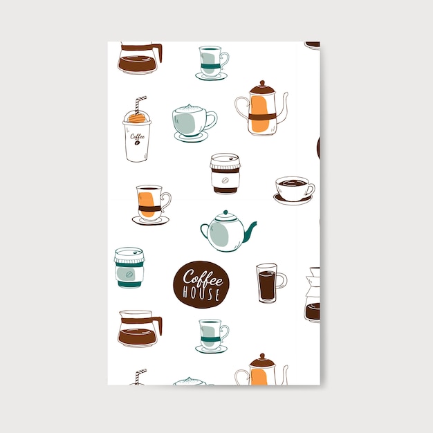 Cafe en koffie huis patroon vector