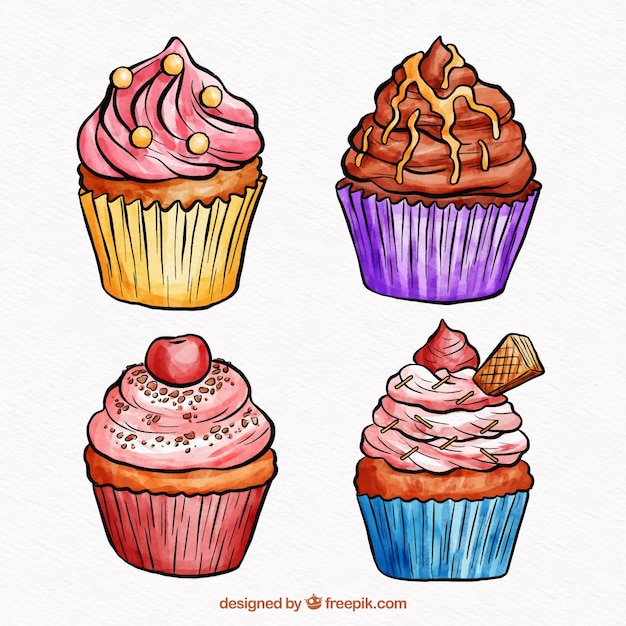 Cakes collectie in aquarel stijl