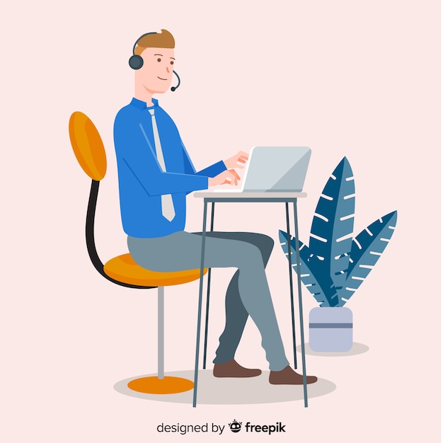 Gratis vector call center concept