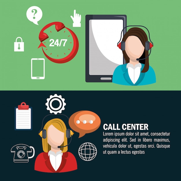 Gratis vector call center ontwerp