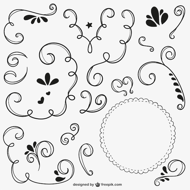 Gratis vector calligrafic ornamenten collectie