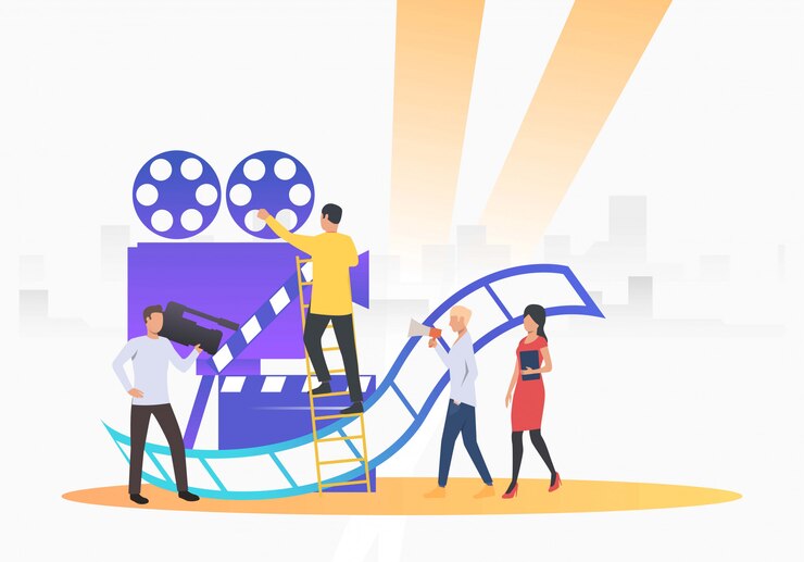 Gratis Vector cameraploeg die film maakt