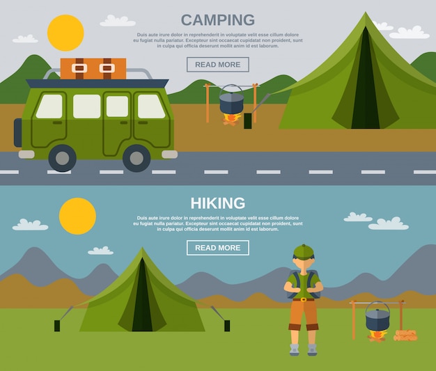 Camping banner set