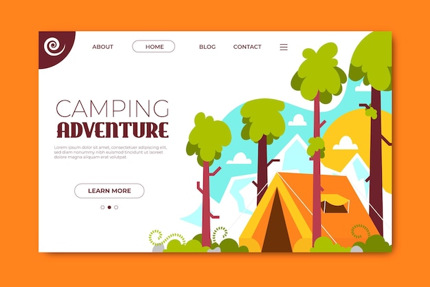 Camping bestemmingspagina concept