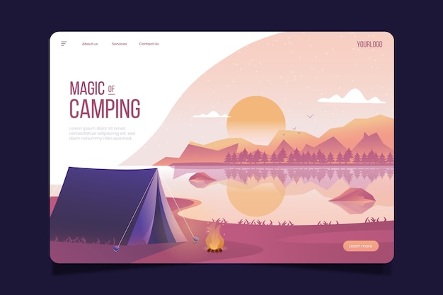 Camping bestemmingspagina concept