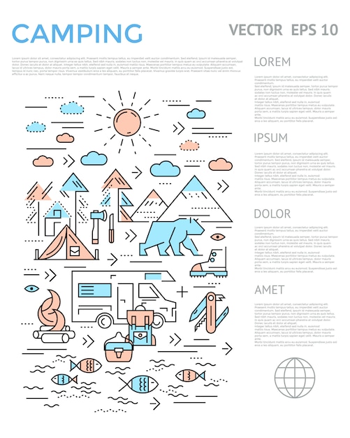 Gratis vector camping verticale infographic
