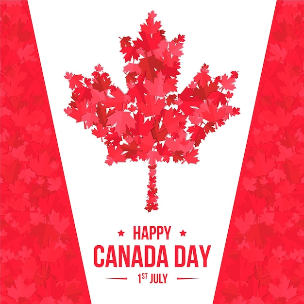 Gratis vector canada dag in platte ontwerpconcept