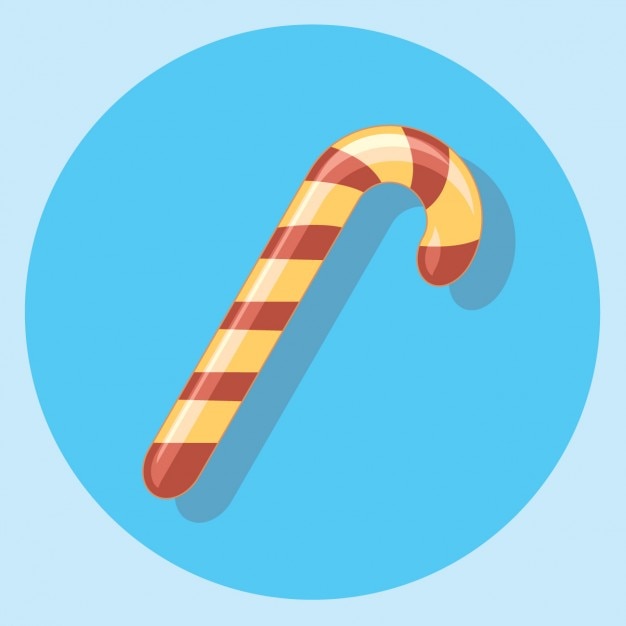 Gratis vector candy cane icoon met shadow