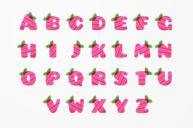 Candy cane kerst Alfabetletters