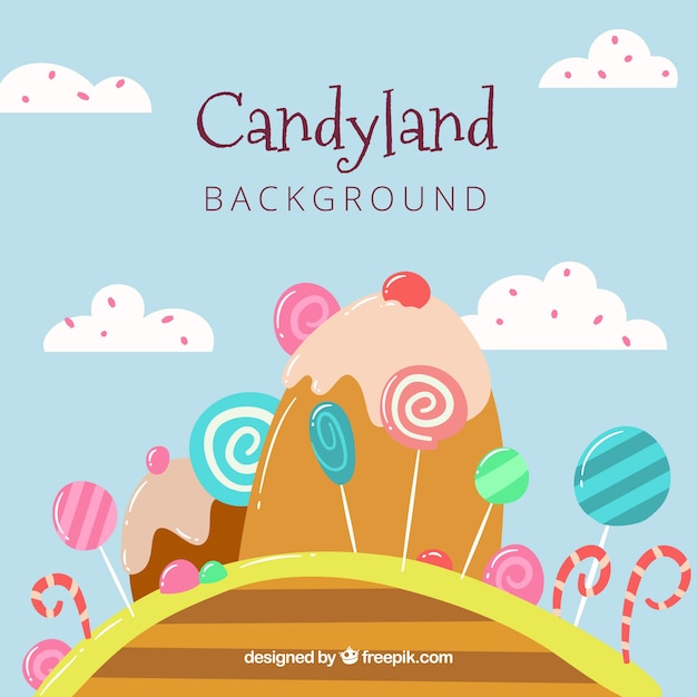 Candy land achtergrond in aquarel stijl