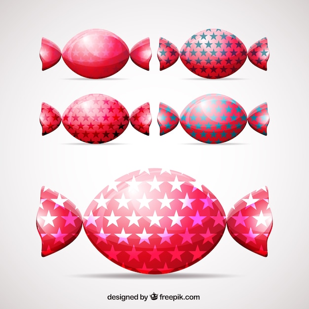 Gratis vector candy met sterrenhemel wrapper