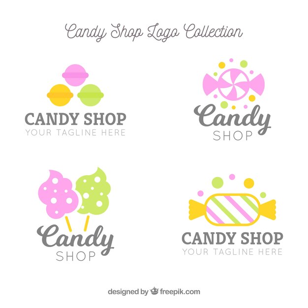 Candy shop emblemen verzameling voor bedrijven