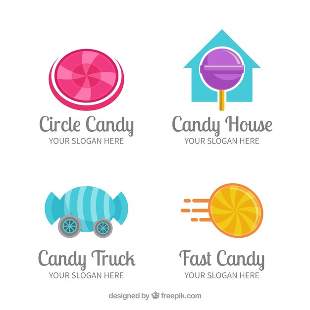 Candy shop emblemen verzameling voor bedrijven
