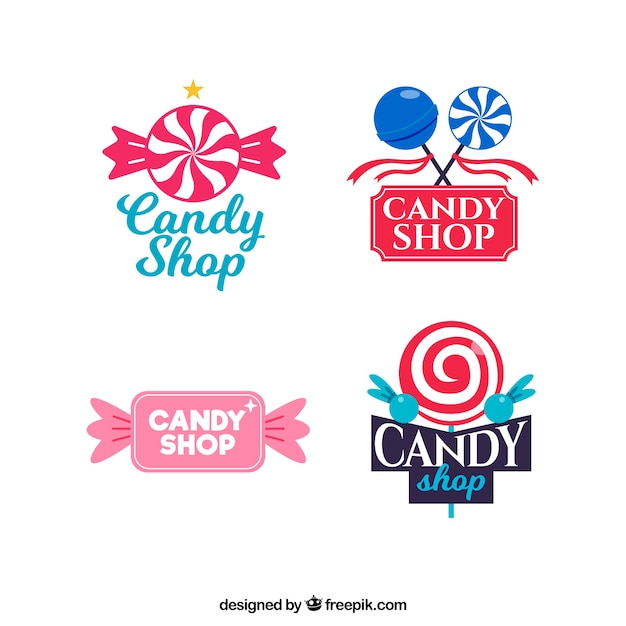 Candy shop emblemen verzameling voor bedrijven