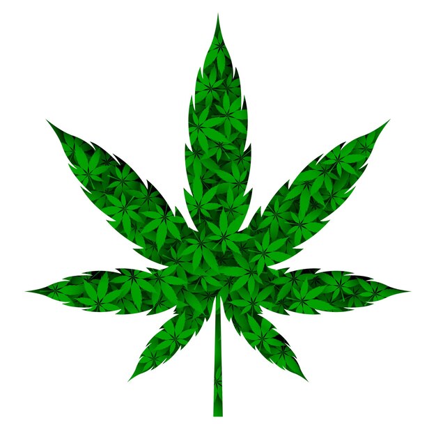 Cannabis-marihuanablad in papercut-stijl