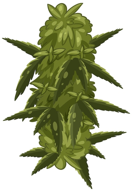 Gratis vector cannabisplant op witte achtergrond