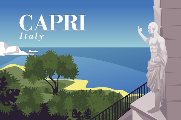 Capri reisbestemming illustratie