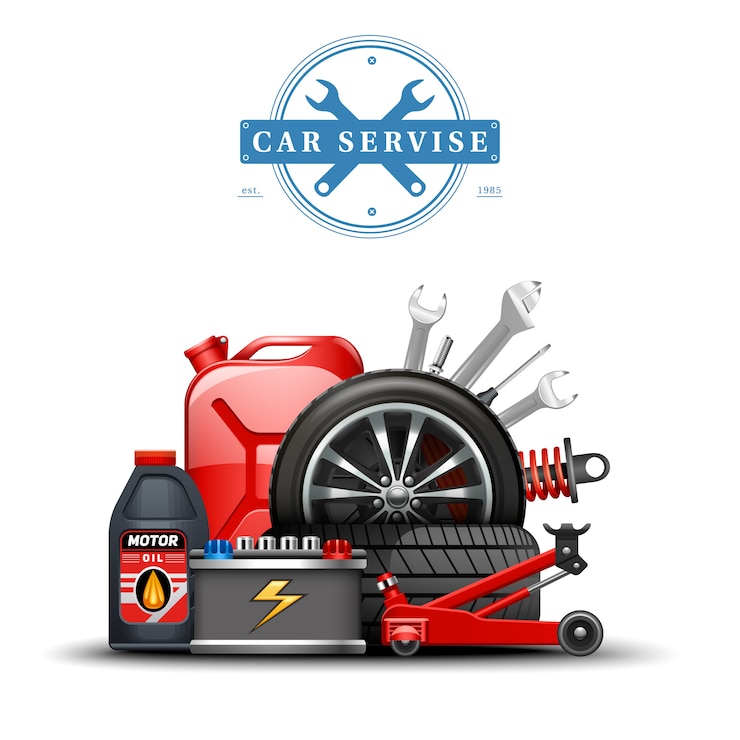Gratis Vector car service center accessoires samenstelling