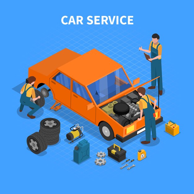 Car Service werkproces isometrisch