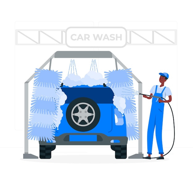 Gratis vector car wash concept illustratie