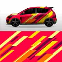 Gratis vector car wrap kleurrijk ontwerp