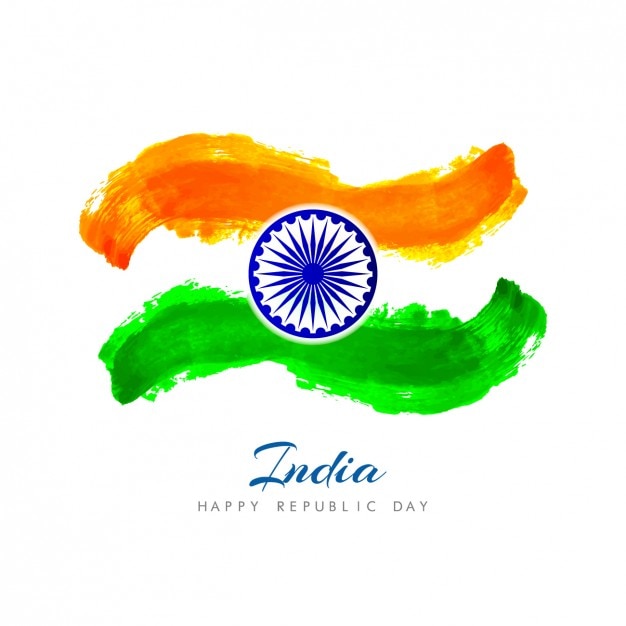 Card van de Indiase republiek dag in aquarel